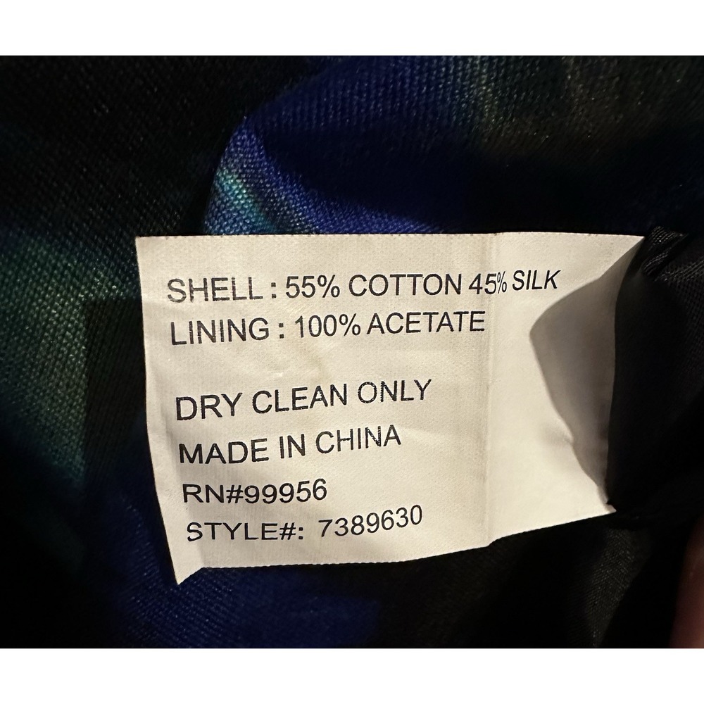 Shoshanna Blue Black Aqua Printed‎ Knee Length Dress Pockets Silk Blend  Sz 2 - Picture 4 of 4